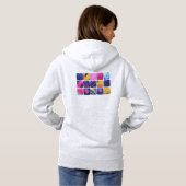Abstract kleurrijk blokpatroon hoodie (Achterkant volledig)