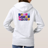 Abstract kleurrijk blokpatroon hoodie (Achterkant)