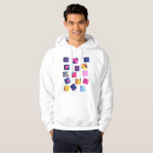 Abstract kleurrijk blokpatroon hoodie (Voorkant volledig)