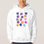 Abstract kleurrijk blokpatroon hoodie (Voorkant)