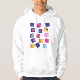Abstract kleurrijk blokpatroon hoodie