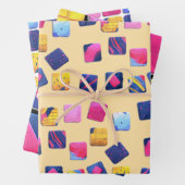 Abstract kleurrijk blokpatroon inpakpapier vel (In situ)