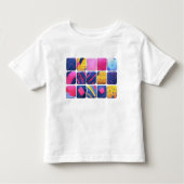 Abstract kleurrijk blokpatroon kinder shirts (Voorkant)