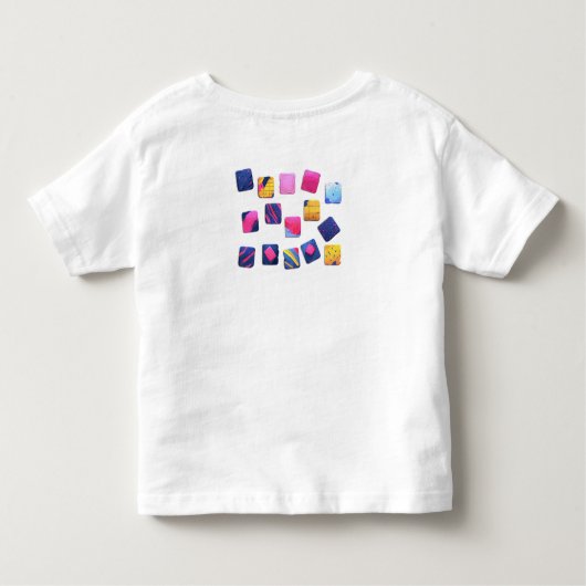 Abstract kleurrijk blokpatroon kinder shirts (Achterkant)