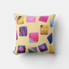 Abstract kleurrijk blokpatroon kussen