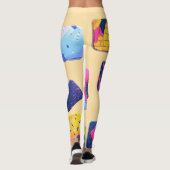 Abstract kleurrijk blokpatroon leggings (Achterkant)