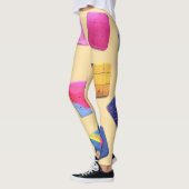 Abstract kleurrijk blokpatroon leggings (Links)