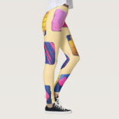 Abstract kleurrijk blokpatroon leggings (Rechts)