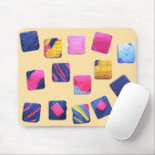 Abstract kleurrijk blokpatroon muismat (Met muis)