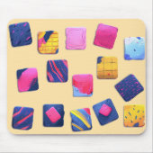 Abstract kleurrijk blokpatroon muismat (Voorkant)
