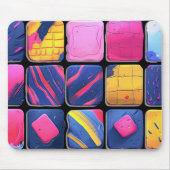 Abstract kleurrijk blokpatroon muismat (Voorkant)