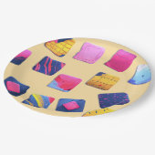 Abstract kleurrijk blokpatroon papieren bordje (Gekanteld)