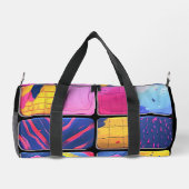 Abstract kleurrijk blokpatroon plunjezak (Achterkant)
