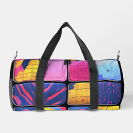 Abstract kleurrijk blokpatroon plunjezak