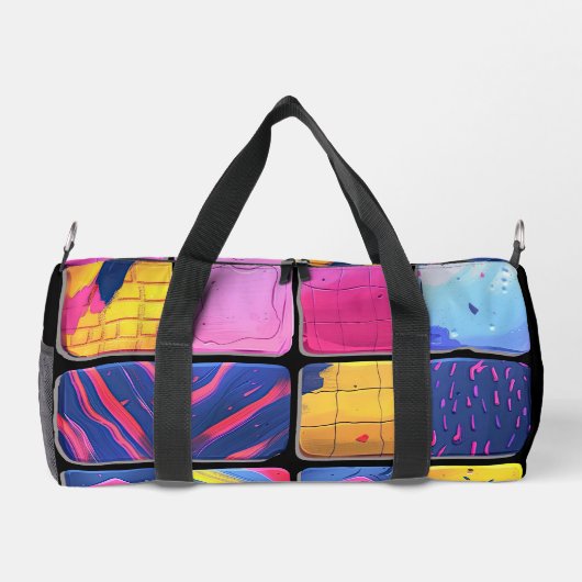 Abstract kleurrijk blokpatroon plunjezak (Achterkant)