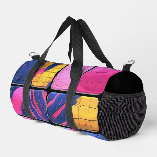 Abstract kleurrijk blokpatroon plunjezak (Rechterhoek)