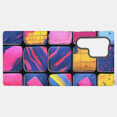 Abstract kleurrijk blokpatroon samsung galaxy hoesje (Achterkant horizontaal)