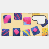 Abstract kleurrijk blokpatroon samsung galaxy hoesje (Achterkant horizontaal)