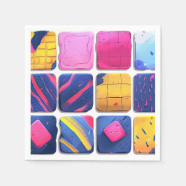 Abstract kleurrijk blokpatroon servet