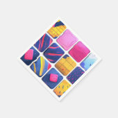 Abstract kleurrijk blokpatroon servet (Hoek)