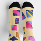 Abstract kleurrijk blokpatroon sokken (Top)