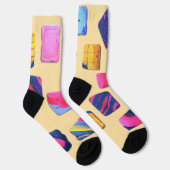 Abstract kleurrijk blokpatroon sokken (Rechts)