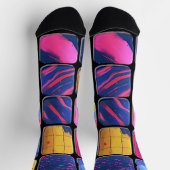 Abstract kleurrijk blokpatroon sokken (Top)