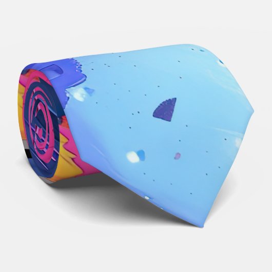 Abstract kleurrijk blokpatroon stropdas (Opgerold)