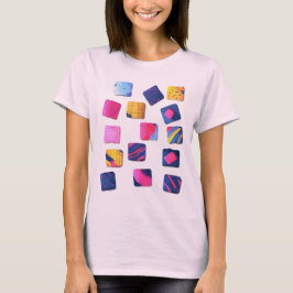 Abstract kleurrijk blokpatroon t-shirt