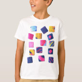 Abstract kleurrijk blokpatroon t-shirt (Voorkant)