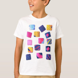 Abstract kleurrijk blokpatroon t-shirt