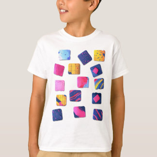 Abstract kleurrijk blokpatroon t-shirt