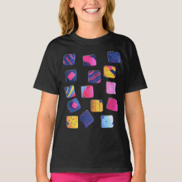 Abstract kleurrijk blokpatroon t-shirt