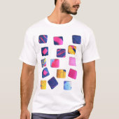 Abstract kleurrijk blokpatroon t-shirt (Voorkant)