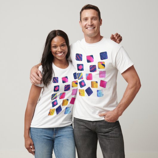 Abstract kleurrijk blokpatroon t-shirt (Unisex)