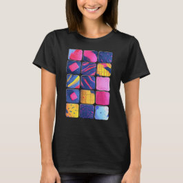 Abstract kleurrijk blokpatroon t-shirt