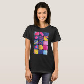 Abstract kleurrijk blokpatroon t-shirt (Voorkant volledig)