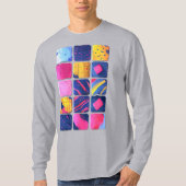 Abstract kleurrijk blokpatroon t-shirt (Voorkant)