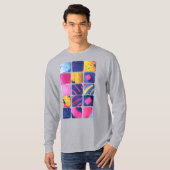 Abstract kleurrijk blokpatroon t-shirt (Voorkant volledig)