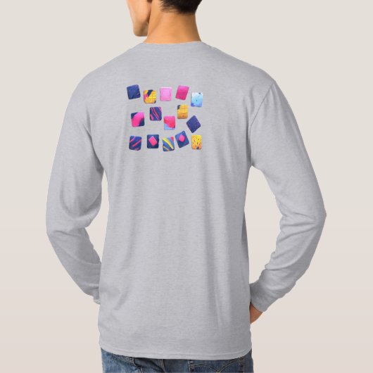 Abstract kleurrijk blokpatroon t-shirt (Achterkant)