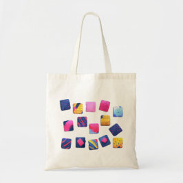 Abstract kleurrijk blokpatroon tote bag