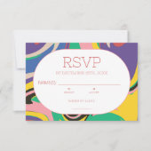 Abstract Kleurrijk Bold Modern Groovy RSVP Kaartje (Voorkant)