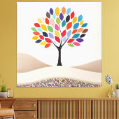 Abstract kleurrijk boomontwerp canvas afdruk (Insitu (Woonkamer))
