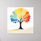 Abstract kleurrijk boomontwerp canvas afdruk (Voorkant)