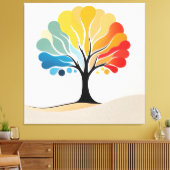 Abstract kleurrijk boomontwerp canvas afdruk (Insitu (Woonkamer))