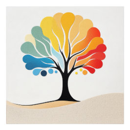 Abstract kleurrijk boomontwerp foto afdruk