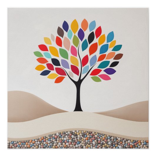 Abstract kleurrijk boomontwerp perfect poster (Voorkant)