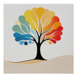 Abstract kleurrijk boomontwerp perfect poster