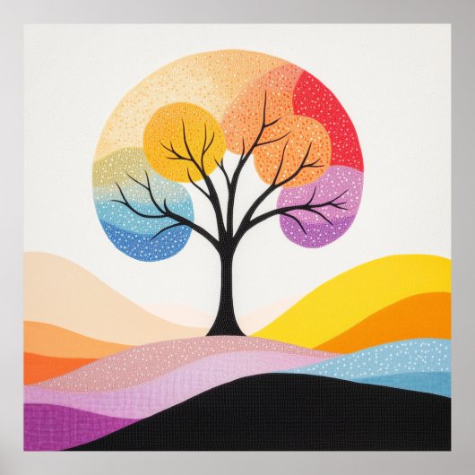 Abstract kleurrijk boomontwerp poster (Voorkant)