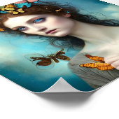 Abstract kleurrijk Butterfly Princess Poster (Hoek)